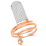 0.49 ctw. Genuine White Diamond Cocktail Ring in 14K Rose Gold