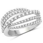 QR11-0067WD-14KW 0.99 ctw. Genuine White Diamond Bridal Ring in 14K White Gold