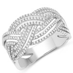 QR11-0103WD-14KW 0.49 ctw. Genuine White Diamond Bridal Ring in 14K White Gold