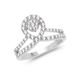 QR11-0180WD-14KW 0.54 ctw. Genuine White Diamond Bridal Ring in 14K White Gold