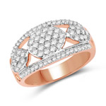 QR11-0226WD-14KR 0.74 Genuine White Diamond Cluster Ring in 14K Rose Gold