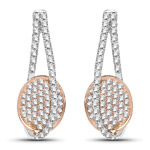QE22-0055WD-14KWR 0.58 ctw. Genuine White Diamond Bridal Earrings in 14K White & Rose Gold