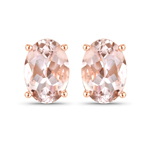 14K Rose Gold 0.90 ctw Morganite Studs Earrings