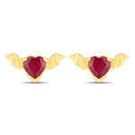 0.40 ct. tw. Ruby Bat Earrings In Sterling Silver
