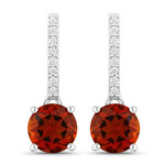 QE19514MCLGD-SSR 2.10 ct. tw. Madeira Citrine and Lab Grown Diamond Dangle Earrings in .925 Sterling Silver