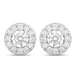 1.02 Carat Genuine Lab Grown Diamond .925 Sterling Silver Earrings