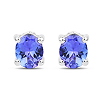 QE451TAN-14KW 0.70 ctw. Genuine Tanzanite Stud Earrings in 14K White Gold