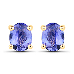 0.66 ctw. Genuine Tanzanite Stud Earrings in 14K Yellow Gold