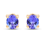 QE451TAN-14KY 0.70 ctw. Genuine Tanzanite Stud Earrings in 14K Yellow Gold
