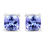 QE5718TAN-14KW 1.62 ctw. Genuine Tanzanite Stud Earrings in 14K White Gold