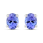 0.40 ctw. Genuine Tanzanite Stud Earrings in 14K White Gold