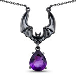 2.10 ct. tw. Amethyst Bat Necklace In Sterling Silver