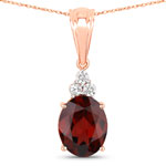 2.84 ct. tw. Genuine Rhodolite And White Diamond Statement Pendant In 14K Rose Gold