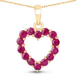 QP13568LFR-10KY 0.43 ct. tw. Genuine Ruby Heart Shape Pendant in 10K Yellow Gold