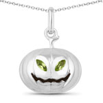 0.14 Carat Genuine Peridot .925 Sterling Silver Pendant