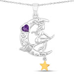 0.25 ct. tw. Amethyst Witch Flying Pendant In Sterling Silver