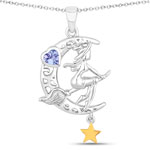 0.19 ct. tw. Tanzanite Witch Flying Pendant In Sterling Silver