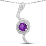 0.73 ct. tw. Amethyst Snake Pendant In Sterling Silver