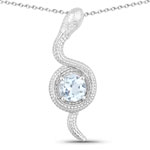 1.05 ct. tw. Blue Topaz Snake Pendant In Sterling Silver