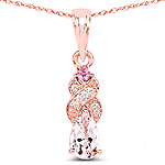0.41 ctw. Genuine Morganite and 0.02 ctw. White Diamond Crossover Pendant in 14K Rose Gold