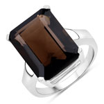 11.20 ct. tw. Genuine Smoky Quartz Solitaire Ring In Sterling Silver