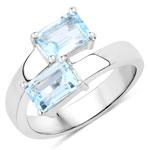 2.14 Carat Genuine Blue Topaz .925 Sterling Silver Ring