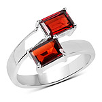 2.40 ct. tw. Genuine Garnet Ring In Sterling Silver