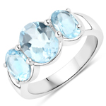 4.40 ct. tw. Genuine Blue Topaz Ring In Sterling Silver