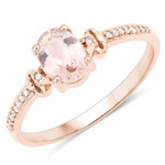Pink Morganite Bridge Ring in 14K Rose Gold