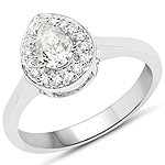 0.63 ctw. Genuine White Diamond Cocktail Ring in 14K White Gold