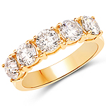 QR24195TTLB200-14KY 2.00 ctw. Genuine Champagne Diamond 5-Stone Ring in 14K Yellow Gold