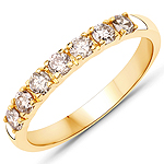 QR24525OWLB-14KY 0.49 ctw. Genuine Champagne Diamond Eternity Ring in 14K Yellow Gold
