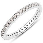 QR25025TTLB-14KW 0.56 ctw. Genuine Champagne Diamond Eternity Ring in 14K White Gold