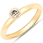 QR25044TTLB25-14KY 0.25 ctw. Genuine Champagne Diamond Solitaire Ring in 14K Yellow Gold