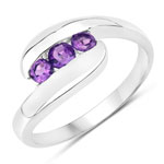 0.54 ct. tw. Genuine Amethyst Bypass Ring In Sterling Silver