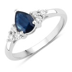 1.01 ct. tw. Blue Sapphire and Lab Grown Diamond Cocktail Ring in .925 Sterling Silver