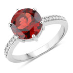3.41 ct. tw. Mozambique Garnet and Lab Grown Diamond Bridge Ring in .925 Sterling Silver