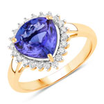 QR39150TANWD-14KY 2.68 ct. tw. Tanzanite and White Diamond Heart Shape Ring in 14K Yellow Gold