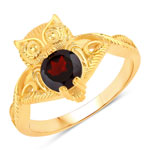 1.00 ct. tw. Garnet Owl Ring In Sterling Silver