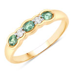 QR40246ALEXWD-18KY 0.45 ct. tw. Alexandrite and White Diamond 5 Stone Ring in 18K Yellow Gold