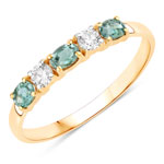 QR40249ALEXWD-18KY 0.56 ct. tw. Alexandrite and White Diamond 5 Stone Ring in 18K Yellow Gold