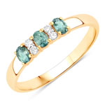 QR40251ALEXWD-18KY 0.39 ct. tw. Alexandrite and White Diamond Band Ring in 18K Yellow Gold