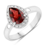 1.48 ct. tw. Mozambique Garnet and Lab Grown Diamond Halo Ring in .925 Sterling Silver