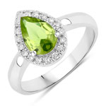1.28 ct. tw. Peridot and Lab Grown Diamond Halo Ring in .925 Sterling Silver