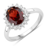 2.27 ct. tw. Mozambique Garnet and Lab Grown Diamond Halo Ring in .925 Sterling Silver