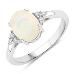 0.99 ct. tw. Ethiopian Opal and Lab Grown Diamond Cocktail Ring in .925 Sterling Silver
