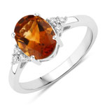 1.79 ct. tw. Madeira Citrine and Lab Grown Diamond Cocktail Ring in .925 Sterling Silver