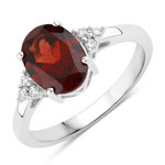 2.09 ct. tw. Mozambique Garnet and Lab Grown Diamond Cocktail Ring in .925 Sterling Silver