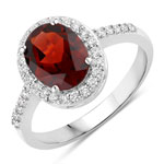 2.32 ct. tw. Mozambique Garnet and Lab Grown Diamond Halo Ring in .925 Sterling Silver