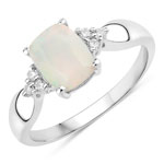 0.94 ct. tw. Ethiopian Opal and Lab Grown Diamond Cocktail Ring in .925 Sterling Silver